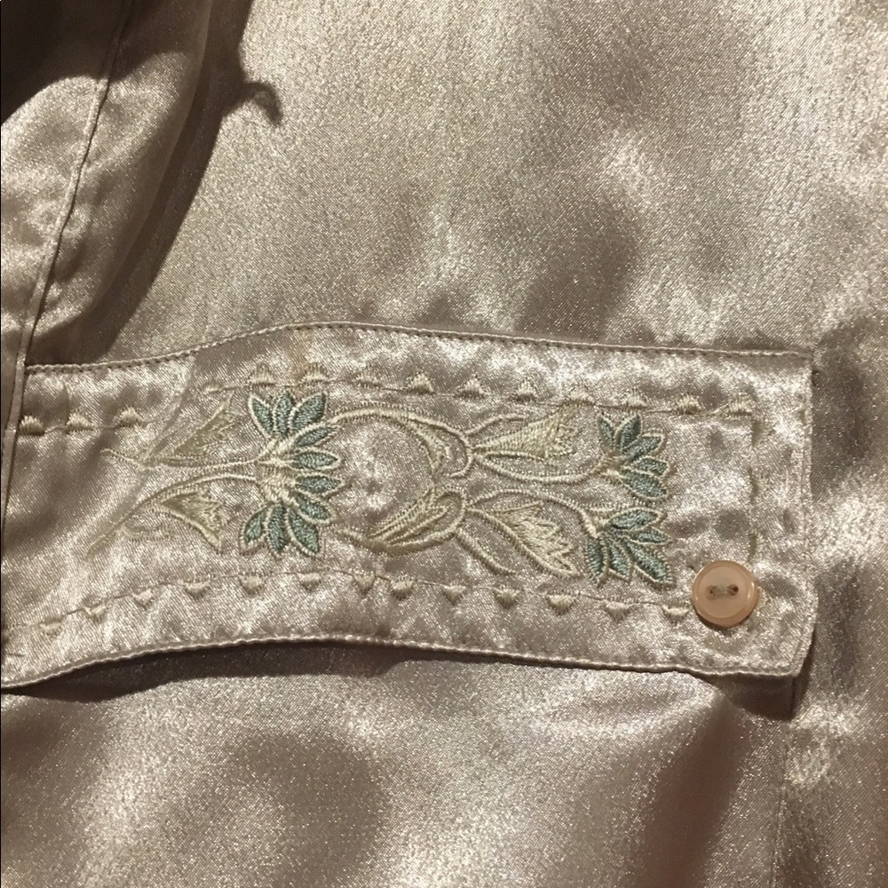 Vintage Button Up Blouse Satin Versatile Size 10 - Picture 2 of 8
